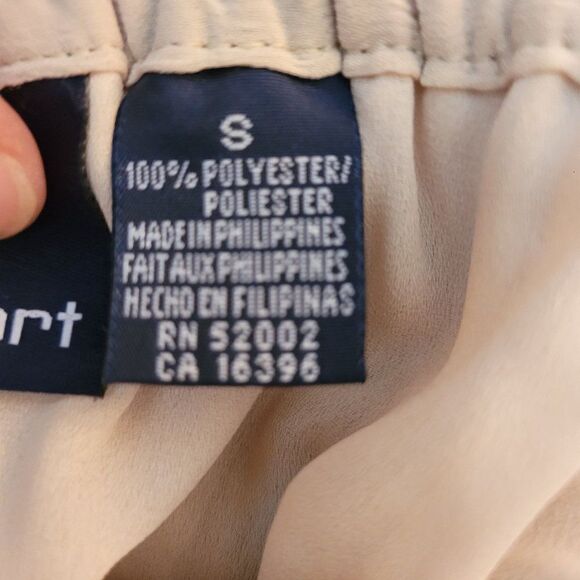 Vintage 80's Liz Sport Maxi Skirt S Beige Tan Crinkle Pleated Full Elastic Waist - Picture 11 of 11